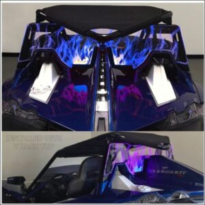 LED Lighted Wind Restrictor for the Polaris Slingshot - exterior